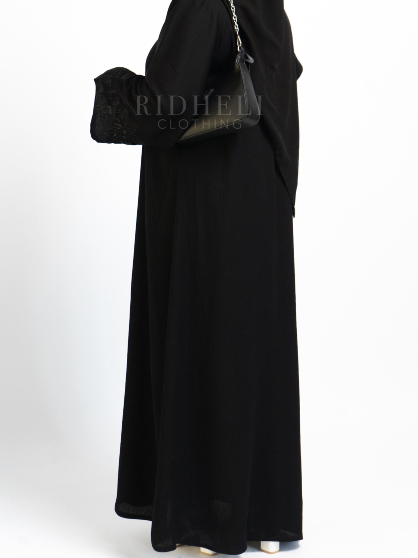 HAZEL BLACK FLORA ABAYA