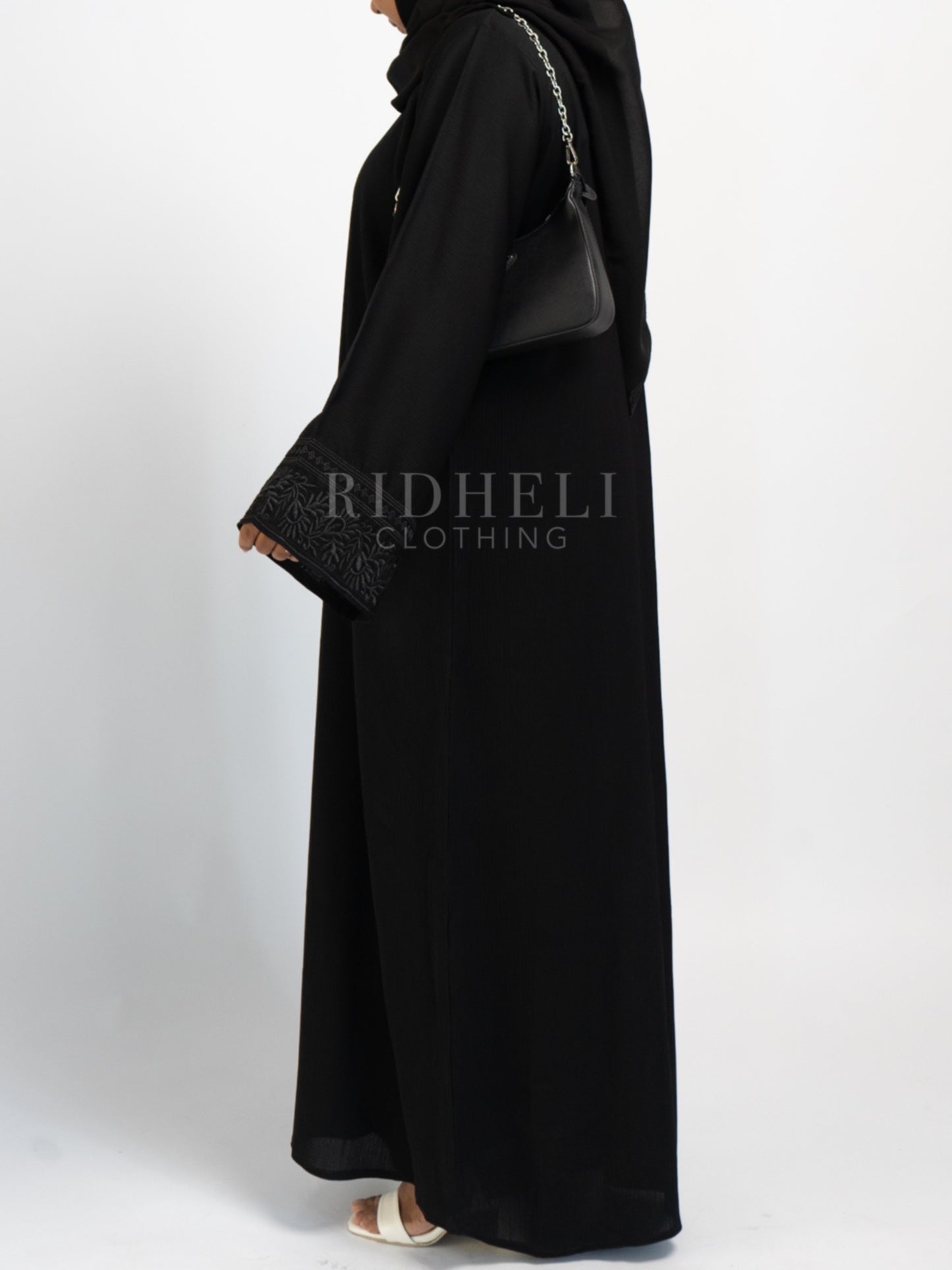 SALIMA BLACK EMBROIDERY ABAYA