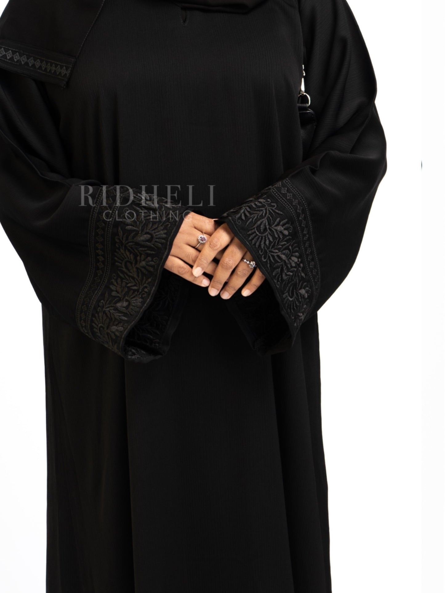 SALIMA BLACK EMBROIDERY ABAYA