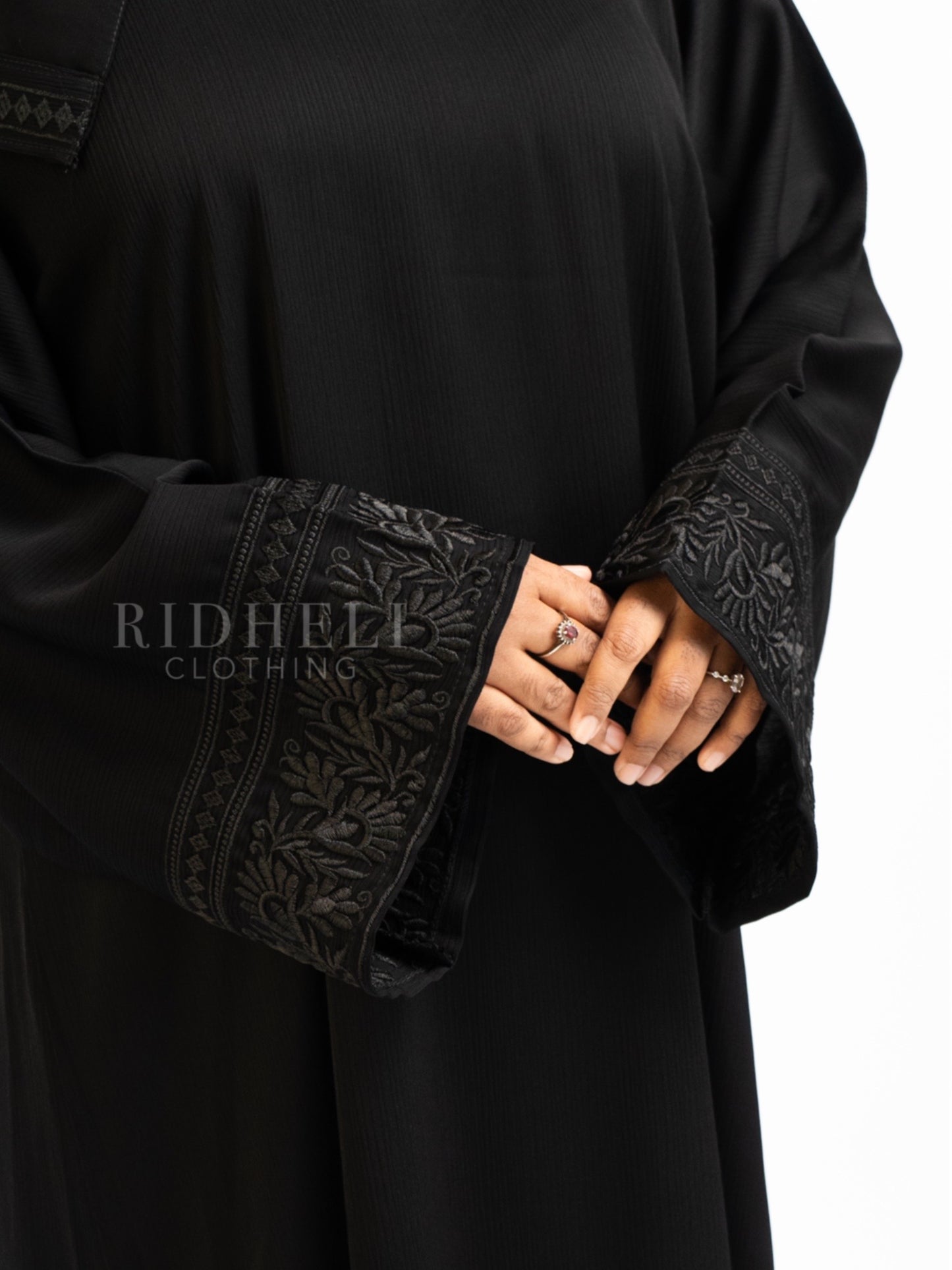 SALIMA BLACK EMBROIDERY ABAYA