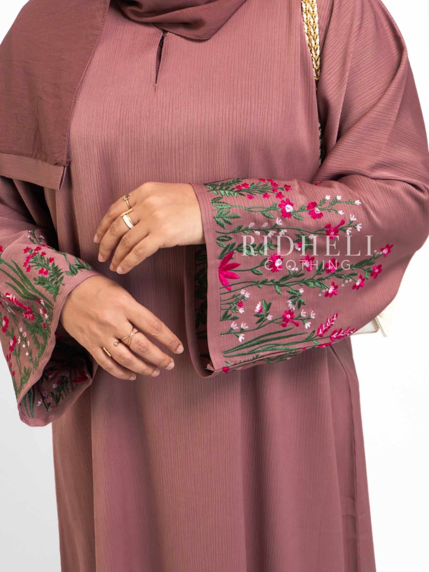 KAILA PINK FLORAL ABAYA