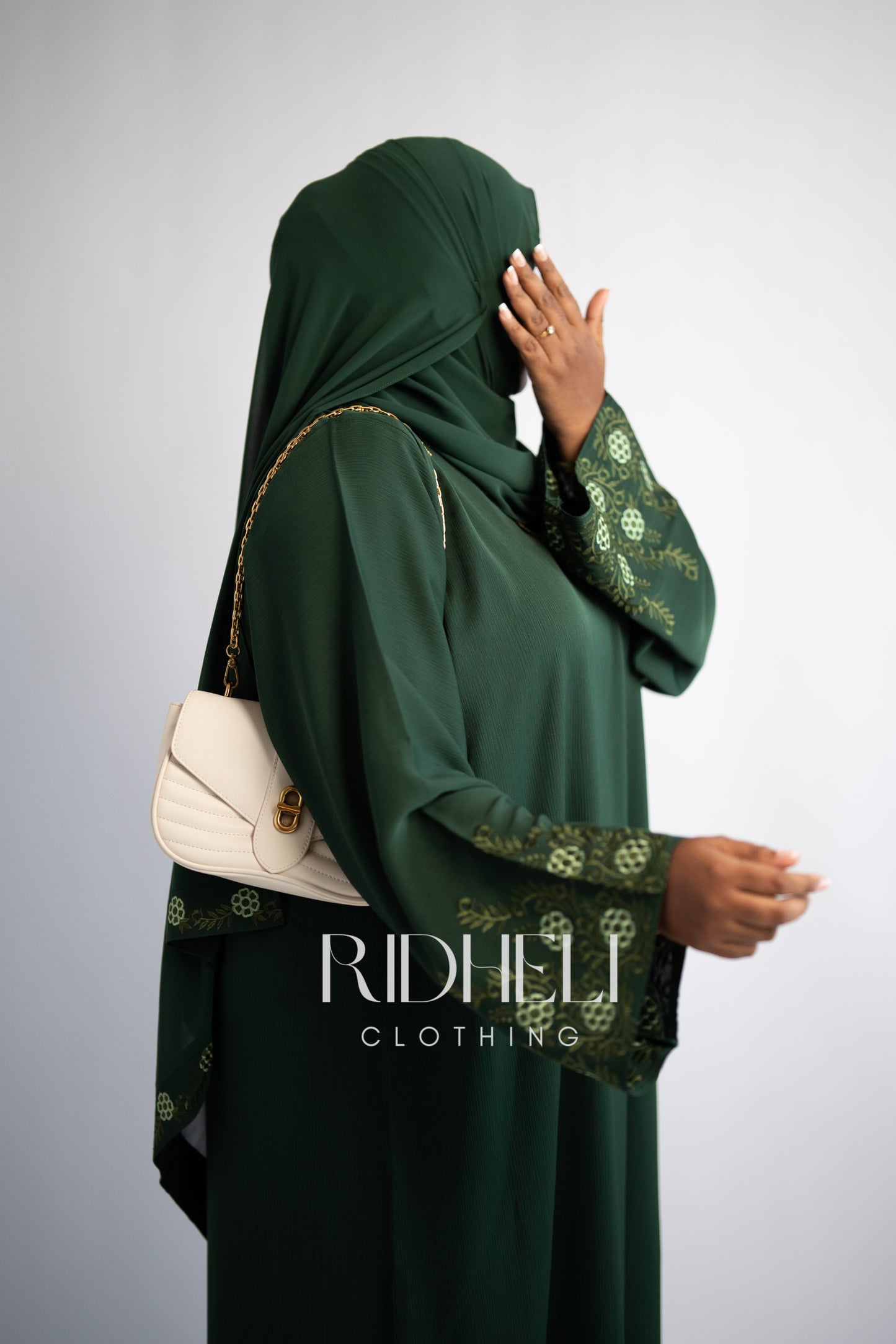 BARAKA GREEN EMBROIDERY ABAYA