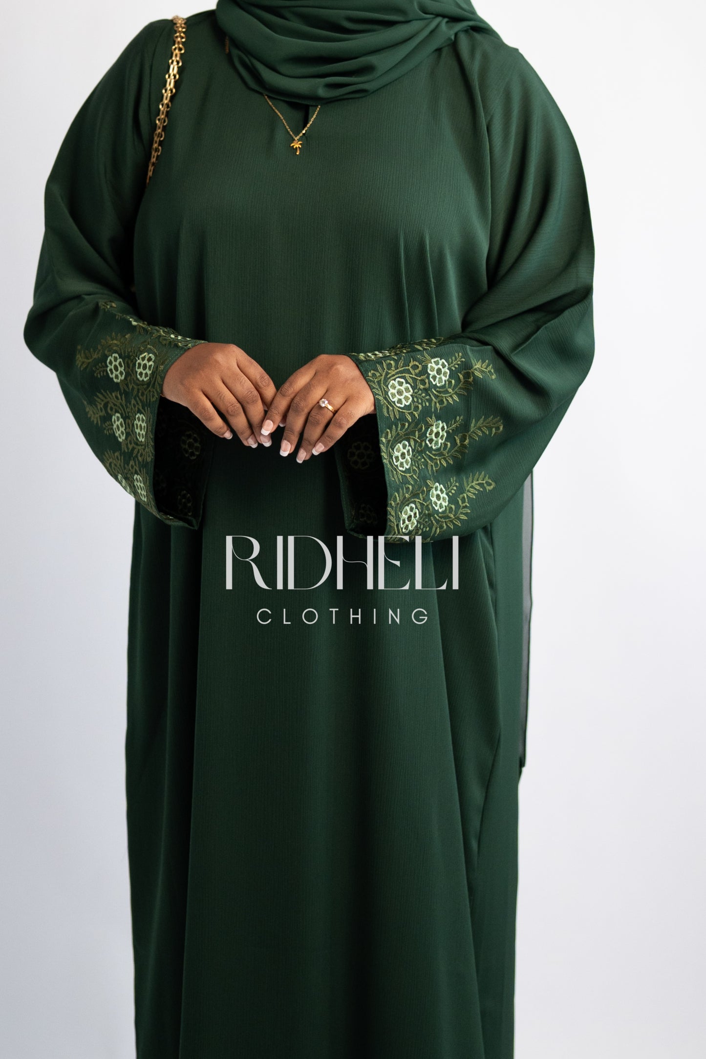 BARAKA GREEN EMBROIDERY ABAYA