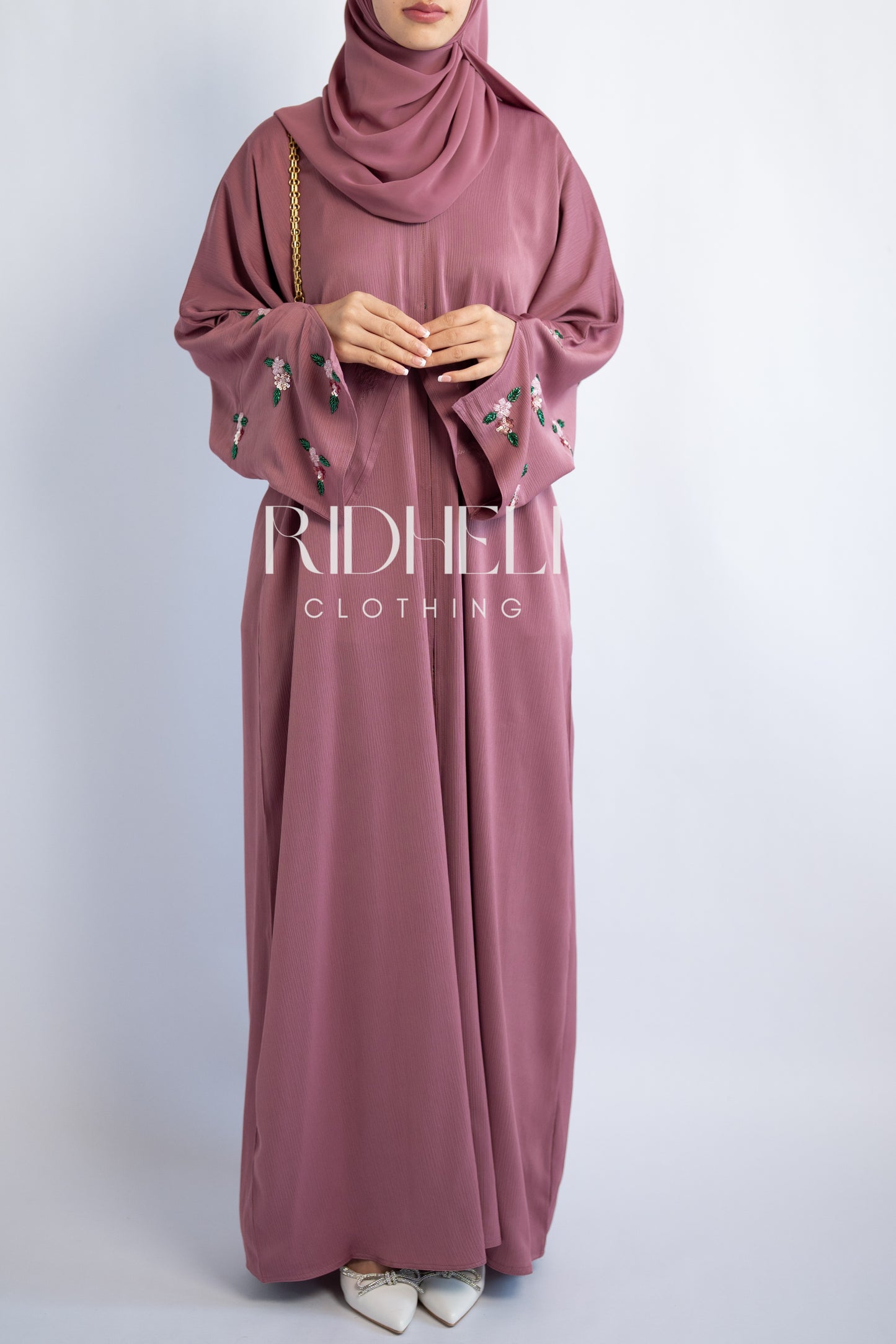 FIYAA PINK BEADED ABAYA