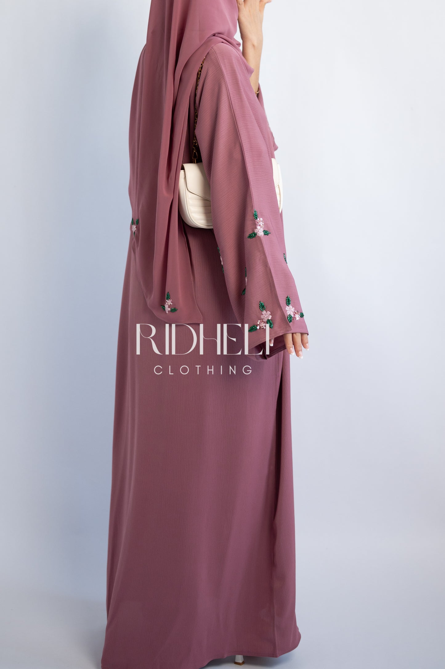 FIYAA PINK BEADED ABAYA