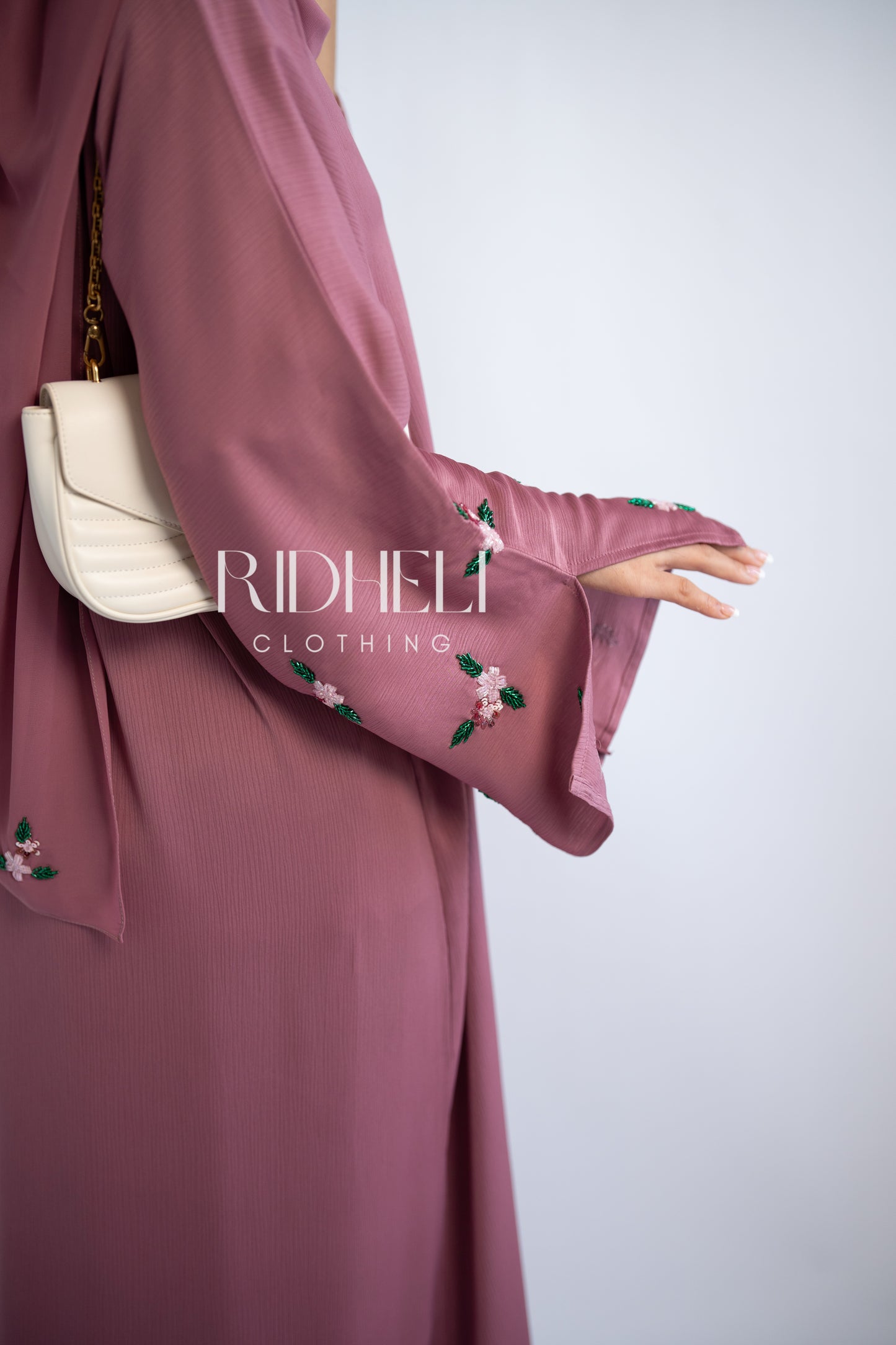 FIYAA PINK BEADED ABAYA