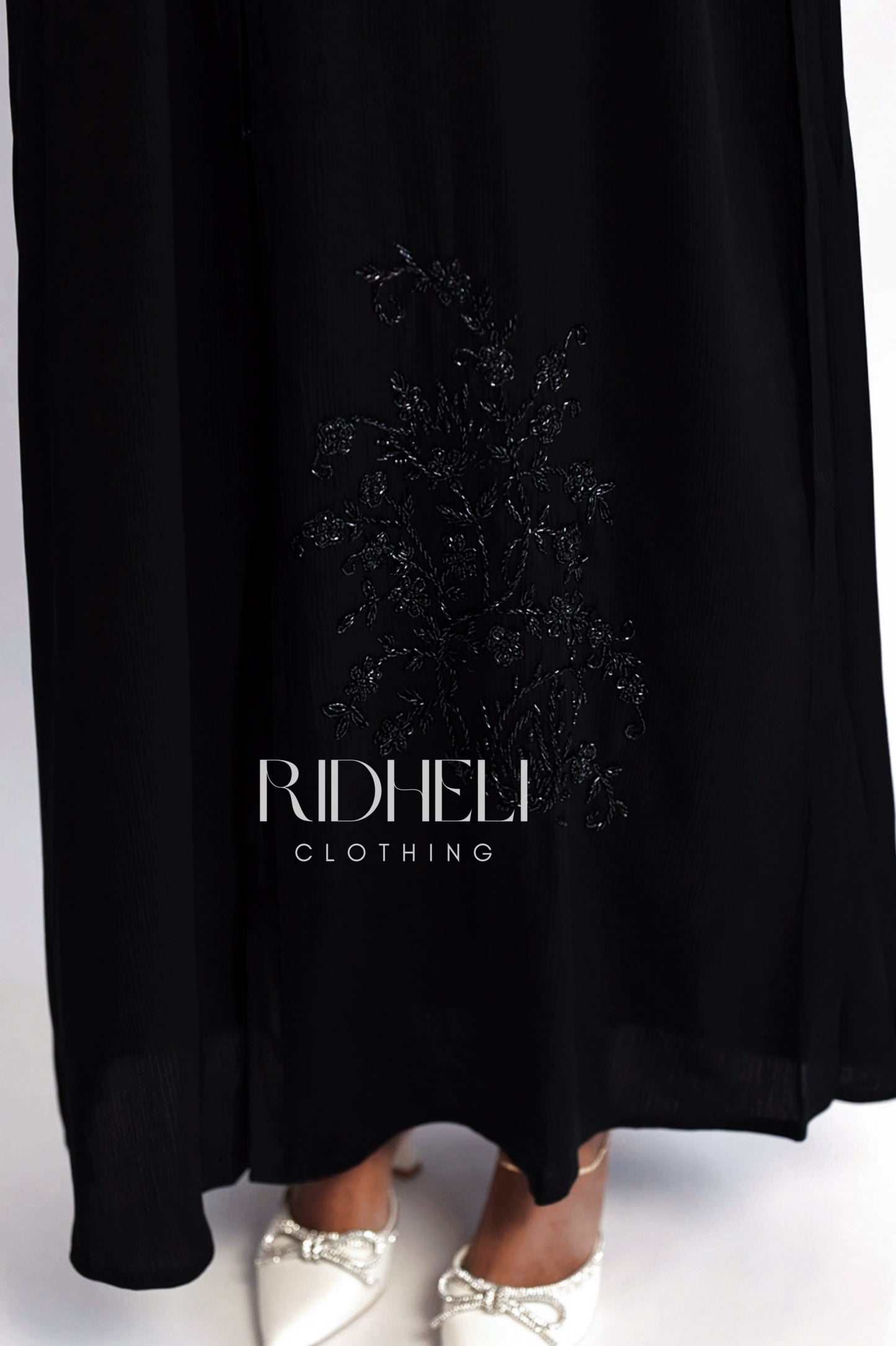 FAYAA BLACK BEADED ABAYA